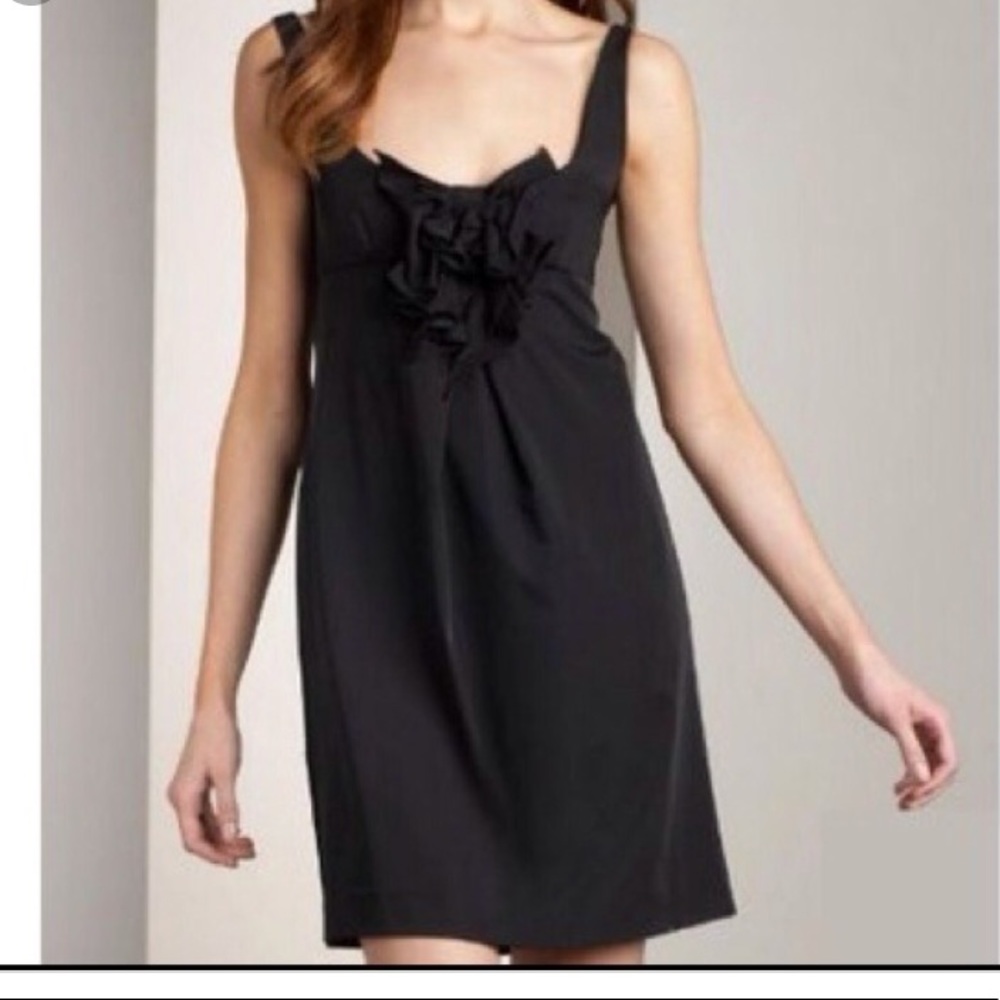Diane Von Furstenberg Adalina Black Ruffle Dress 0